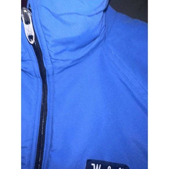 Vintage Woolrich Full Zip Size Medium Blue Fleece Lined Bomber Jacket - Picture 2 of 8